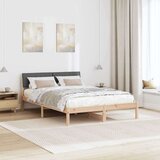  Okvir kreveta smeđe i tamnosivo 135 x 190 cm Masivna borovina | shoptok.hr