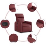  Električni naslonjač na podizanje umjetna koža crvena boja vina | shoptok.hr