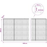  Gabion s žicom debljine 3,5 mm i mrežom 10x10 cm 1200x50x200 cm | shoptok.hr
