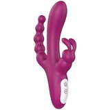 Sex HD Joker - vodoodporni trojni vibrator za polnjenje (rdeč) | Shoptok.si