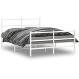  Metalni okvir kreveta uzglavlje i podnožje bijeli 135 x 190 cm | shoptok.hr