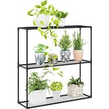  3-složni stalak za biljke Crna 100 x 32 x 102 cm Čelik | shoptok.hr