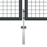vidaXL Mrežasta vrtna vrata pocinkano jeklo 400x175 cm siva | Shoptok.si