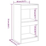 vidaXL Ormarić za knjige/Sobna pregrada staro drvo 40x30x72 cm | shoptok.hr