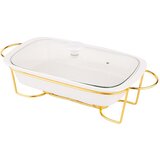 Altom design pravokutna posuda za pečenje sa grijačem Mesa 1,7L, zlatno postolje - 020101226 | shoptok.hr