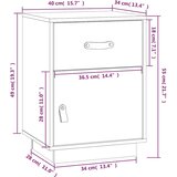 vidaXL Noćni ormarić boja meda 40 x 34 x 55 cm od masivne borovine | shoptok.hr