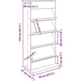  Polica za časopise s policom Betonski sivi 70 x 41 x 156 cm | shoptok.hr