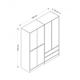 Hanah home Elina 7199 Ormar, 180x210x52cm, Antracit | Eponuda.ba