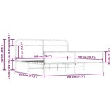 Metalni Kovinski posteljni okvir brez vzmetnice dimljen hrast 200x200cm, (21611167) | Shoptok.si