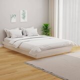 The Living Store Posteljni okvir bel iz trdnega lesa 135x190 cm - Posteljni Okvir, (21531350) | Shoptok.si