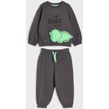 Sinsay Dvodijelni pamučni komplet: dukserica s 3D dinosaurom i jogger hlače | shoptok.hr