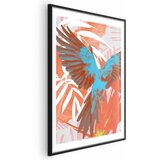  Plakat - Exotic Wings - parrot among abstract leaf patterns 29.7x42 Crni okvir s margom | shoptok.hr