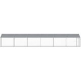  Kavez za pse s krovom i vratima sivi 12x2x2 m pocinčani čelik | shoptok.hr