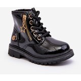 EVENTO Girls' patent leather ankle boots with zipper black Felori | Shoptok.si