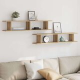 vidaXL Stenske police 2 kosa artisan hrast 105x18x20 cm inž. les | Shoptok.si