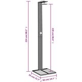 Vanjski Zunanji tuš siv 50x55x224 cm poli ratan in akacijev les | Shoptok.si