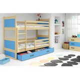 Rico drveni dečiji krevet na sprat sa fiokom - bukva - plavi - 160x80 cm JJ9DZE3 Cene