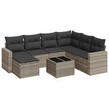 Maison Chic Seti vrtnega pohištva - Vrtna garnitura - Vrtni pohištvo set 8-delna z blazinami sv. siv poli ratan, (21805509) | Shoptok.si