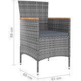  9-dijelni vrtni blagovaonski set s jastucima sivi Siva | shoptok.hr