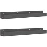 Zidne police 2 kom sive 80x12x9 cm od masivne borovine | shoptok.hr