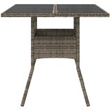  Vrtni stol sa staklenom pločom sivi 80x80x75 cm od poliratana | shoptok.hr