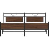 Metalni okvir kreveta bez madraca smeđa boja hrasta 193x203 cm | shoptok.hr