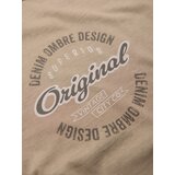 Ombre Cotton T-shirt with print on chest and back - dark beige | shoptok.hr