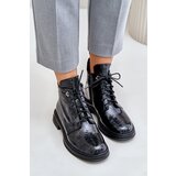 S. BARSKI Leather Patent Women's Ankle Boots Insulated With Zipper D&A Cene