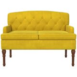  Ljubavni kauč s gumbima Svijetlo žuta 111 x 65 x 79 cm Baršun | Eponuda.com