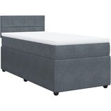 Maison Chic Box spring postelja - Vzmetna postelja z vzmetnico temno siv 90x190 cm žamet SL18145, (21892746) Cene