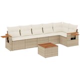 Maison Chic Seti vrtnega pohištva - Vrtna garnitura - Vrtni pohištvo set 7-delna z blazinami bež poli ratan, (21804043) | Shoptok.si