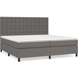 vidaXL Krevet s oprugama i madracem sivi 200x200 cm od umjetne kože Cijene