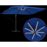  Kantilever Roma suncobran s LED svjetlima Azure plava 352x251x265 cm Aluminij | shoptok.hr