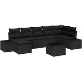 vidaXL 8-delni vrtni kavč set z blazinami bež poli ratan | Shoptok.si