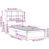 vidaXL Krevet s regalom za knjige bez madraca bijeli 90x200cm borovina | shoptok.hr