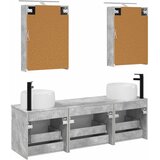  Set ormarića za kupaonicu 5 kom. Betonska siva | shoptok.hr