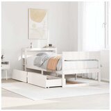 vidaXL Posteljni okvir brez vzmetnice bel 75x190 cm trdna borovina | Shoptok.si