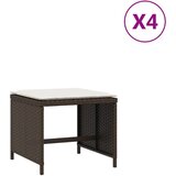 Maison Chic Vrtni stolčki - Vrtni stoli z blazinami 4 kosi rjavi 40x40x35 cm poli ratan JS1127, (21878304) Cene