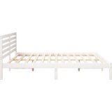 vidaXL Krevetna konstrukcija Bijelo 200 x 200 cm Čvrsta borova drva | shoptok.hr