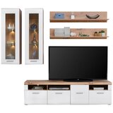 Mömax Viseča Vitrina Auris, Bela, Barva Hrasta | Shoptok.si