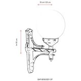 Opviq Vanjska zidna lampa BAP-68160-BSY-OP, 55 cm, IP65, E27, Crna | Eponuda.ba