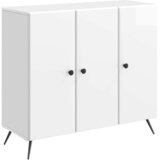vidaXL Strani šal Bela visok sijaj 89 x 34,5 x 80 cm Inženirski les, (5000218047) | Shoptok.si