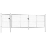 Vrtna vrata od mreže srebrne boje 500 x 125 cm, pocinčani čelik | shoptok.hr