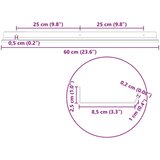  Ležeča polica 2 pcs Bela 60 x 8,5 x 2,5 cm Jeklo, (5000200999) Slike