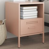  The Living Store Nočna omarica roza 36x39x50,5 cm hladno valjano jeklo - Nočna Omarica, (21497274) | Shoptok.si