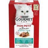 Gourmet Mešano pakiranje Mon Petit 6 x 50 g - Duetti: losos & piščanec