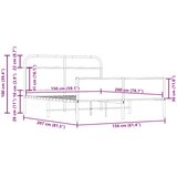  Metalni okvir kreveta bez madraca boja hrasta 150 x 200 cm | shoptok.hr