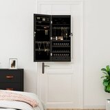  Zidni ormarić za nakit s LED svjetlima crni Crna | shoptok.hr