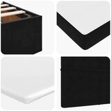  Otomanski krevet s madracima&amp LED crni 140x190 cm baršunasti | shoptok.hr