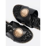 SEASTAR Black flip-flops with gold decoration | Shoptok.si
